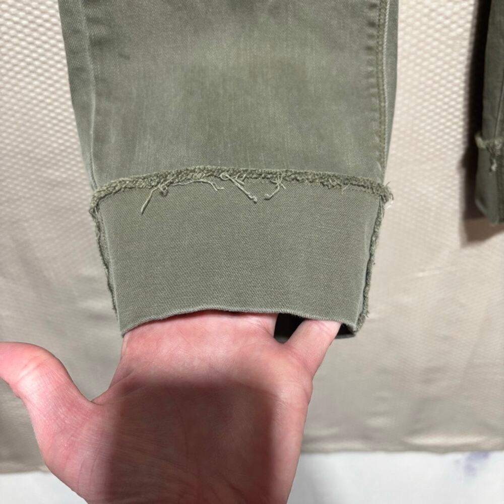 J. Jill Denim Olive Green Authentic Fit Cropped Jean Casual Cuffed Size 10 - Picture 2 of 10